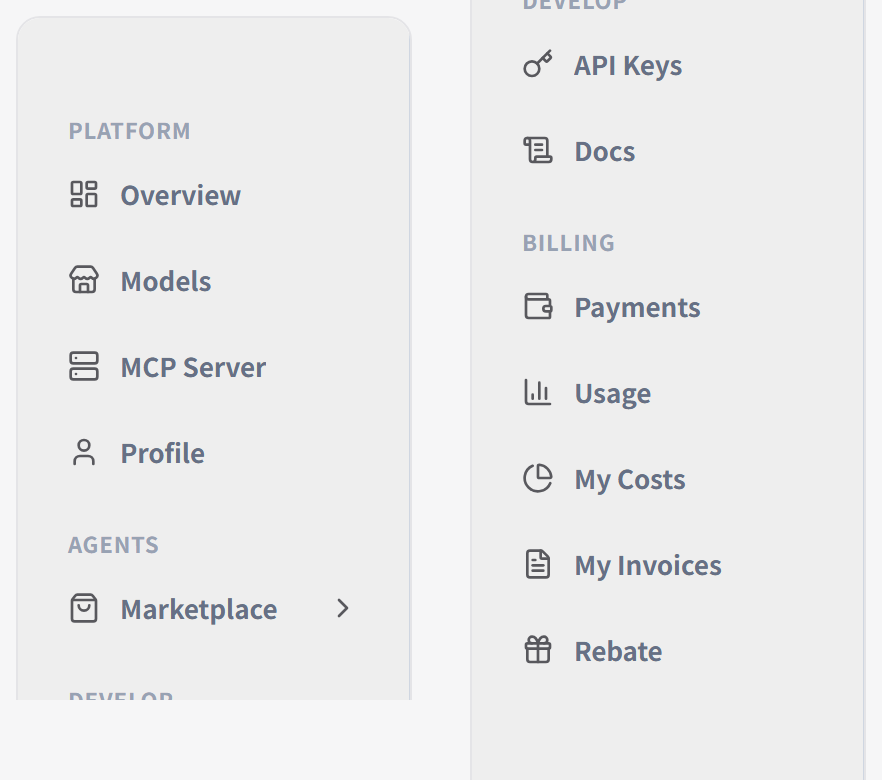 Console sidebar